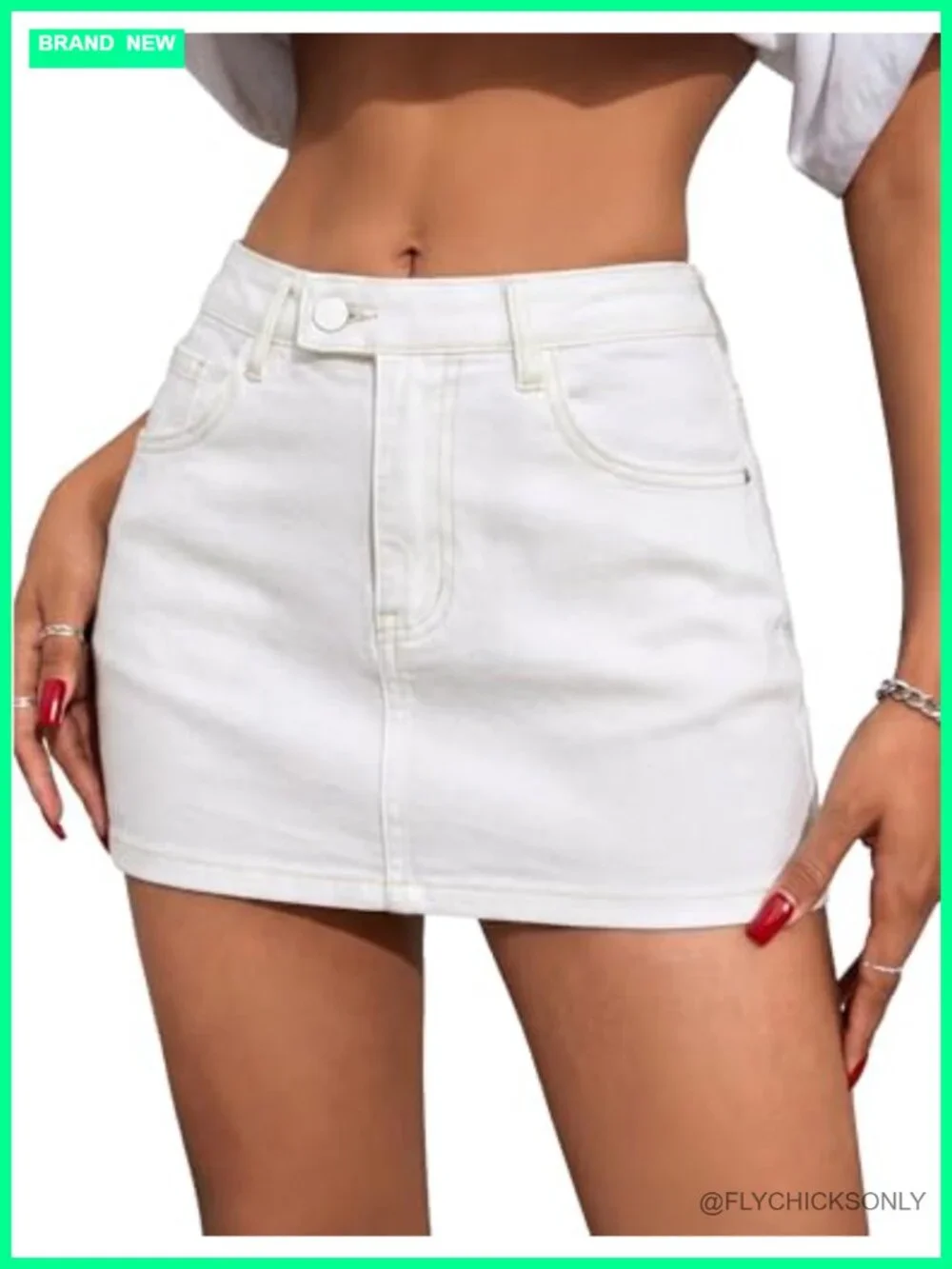 Low Rise Denim Mini Skort with Shorts Underneath Y2K Bodycon Skirt